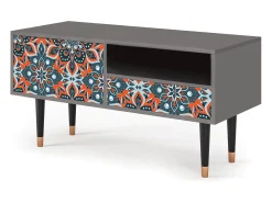 Móvel De Tv* Mueble de TV - 115х59х48 cm - T3 - Fire Beetle, Cinza Cinzento