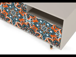 Móvel De Tv| Mueble de TV - 125х56х41 cm - T7 - Fire Beetle, Areia Bege