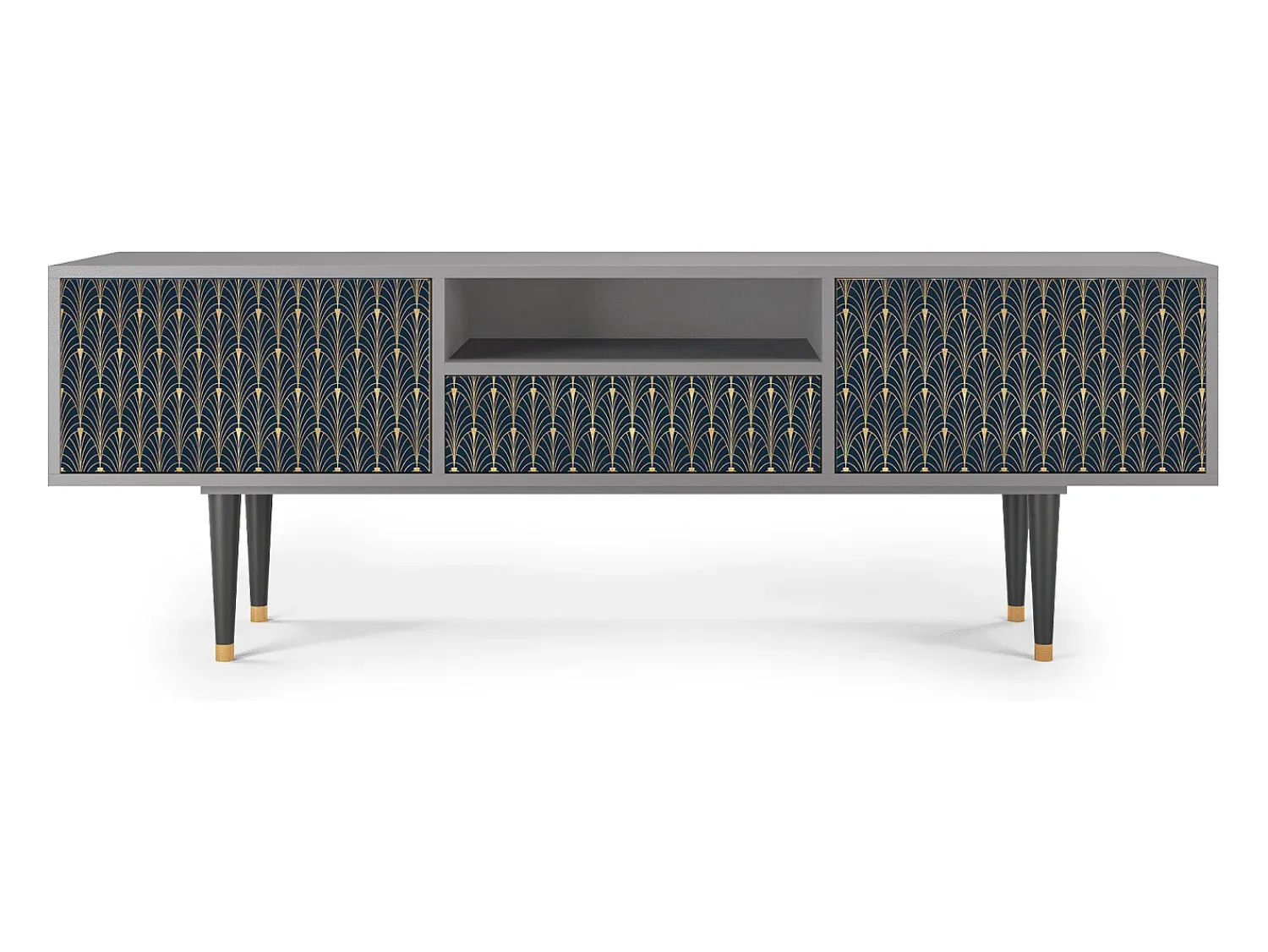 Móvel De Tv| Mueble de TV - 170х59х41 cm - T6 - Flower of the Nile, Cinza Cinzento