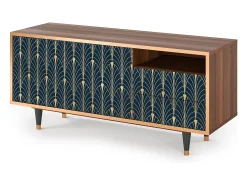 Hot Mueble de TV - 125х56х41 cm - T7 - Flower of the Nile, Nogueira Castanho