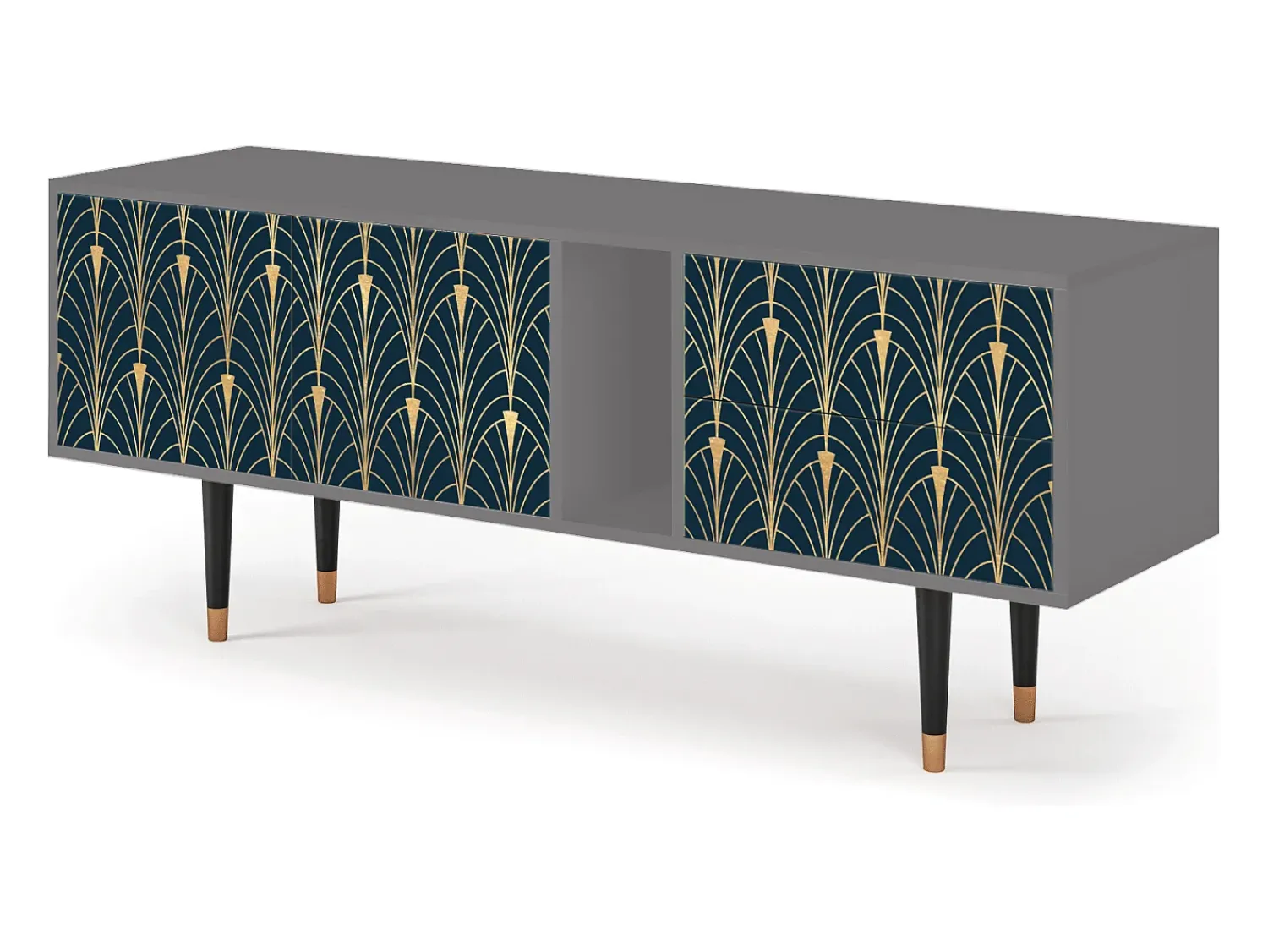 Mueble de TV - 170х69х48 cm - T1 - Flower of the Nile, Cinza^ Móvel De Tv