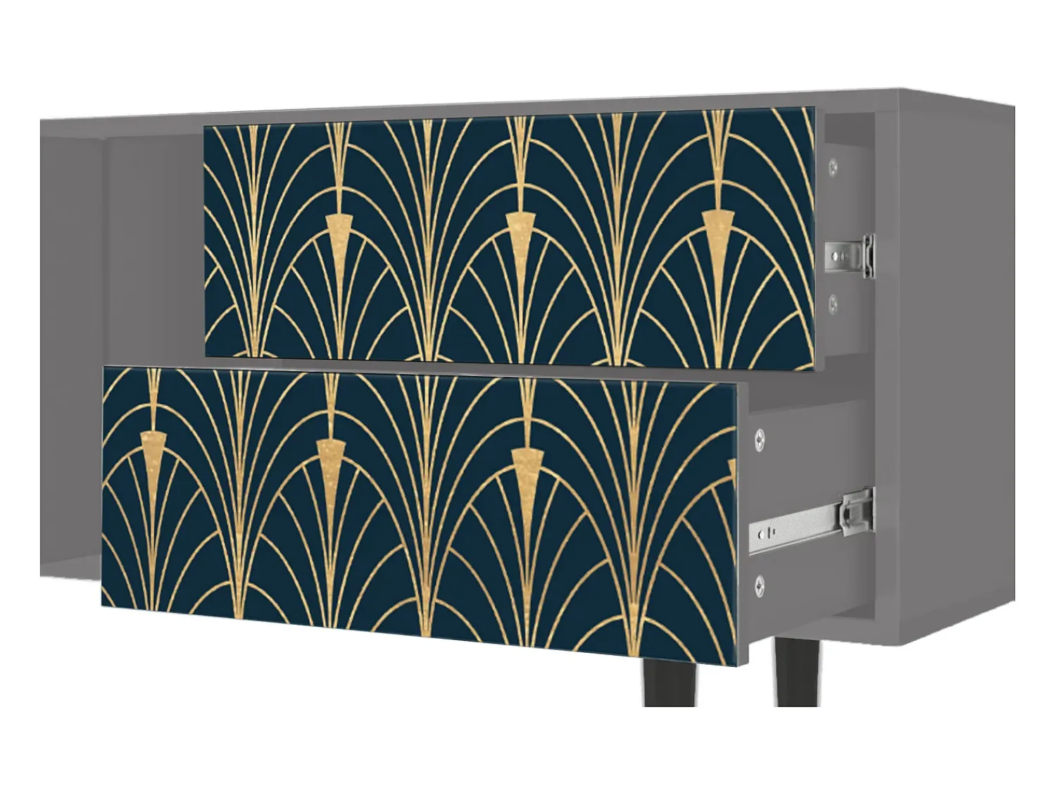 Mueble de TV - 170х69х48 cm - T1 - Flower of the Nile, Cinza^ Móvel De Tv