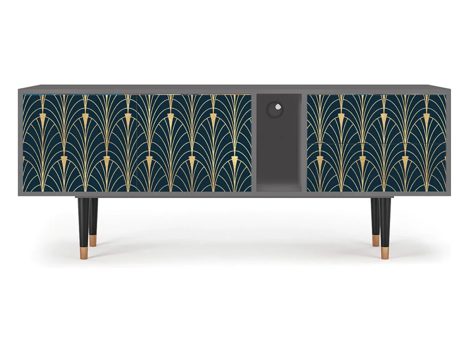 Mueble de TV - 170х69х48 cm - T1 - Flower of the Nile, Cinza^ Móvel De Tv