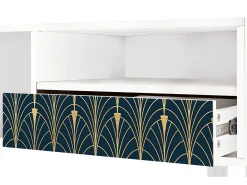 Móvel De Tv| Mueble de TV - 115х59х48 cm - T3 - Flower of the Nile, Branco Bege