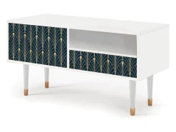 Móvel De Tv| Mueble de TV - 115х59х48 cm - T3 - Flower of the Nile, Branco Bege