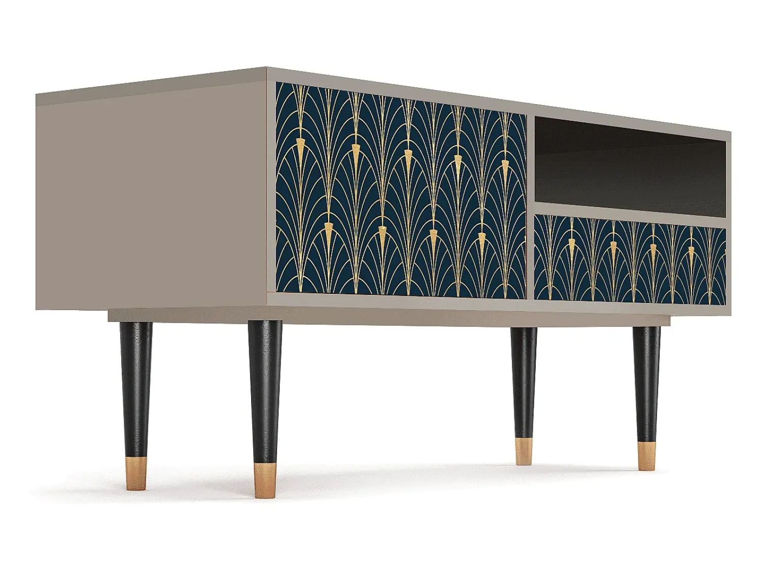 Clearance Mueble de TV - 115х59х48 cm - T3 - Flower of the Nile, Areia Bege