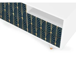 Móvel De Tv* Mueble de TV - 125х56х41 cm - T7 - Flower of the Nile, Branco Bege