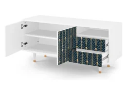 Móvel De Tv* Mueble de TV - 125х56х41 cm - T7 - Flower of the Nile, Branco Bege