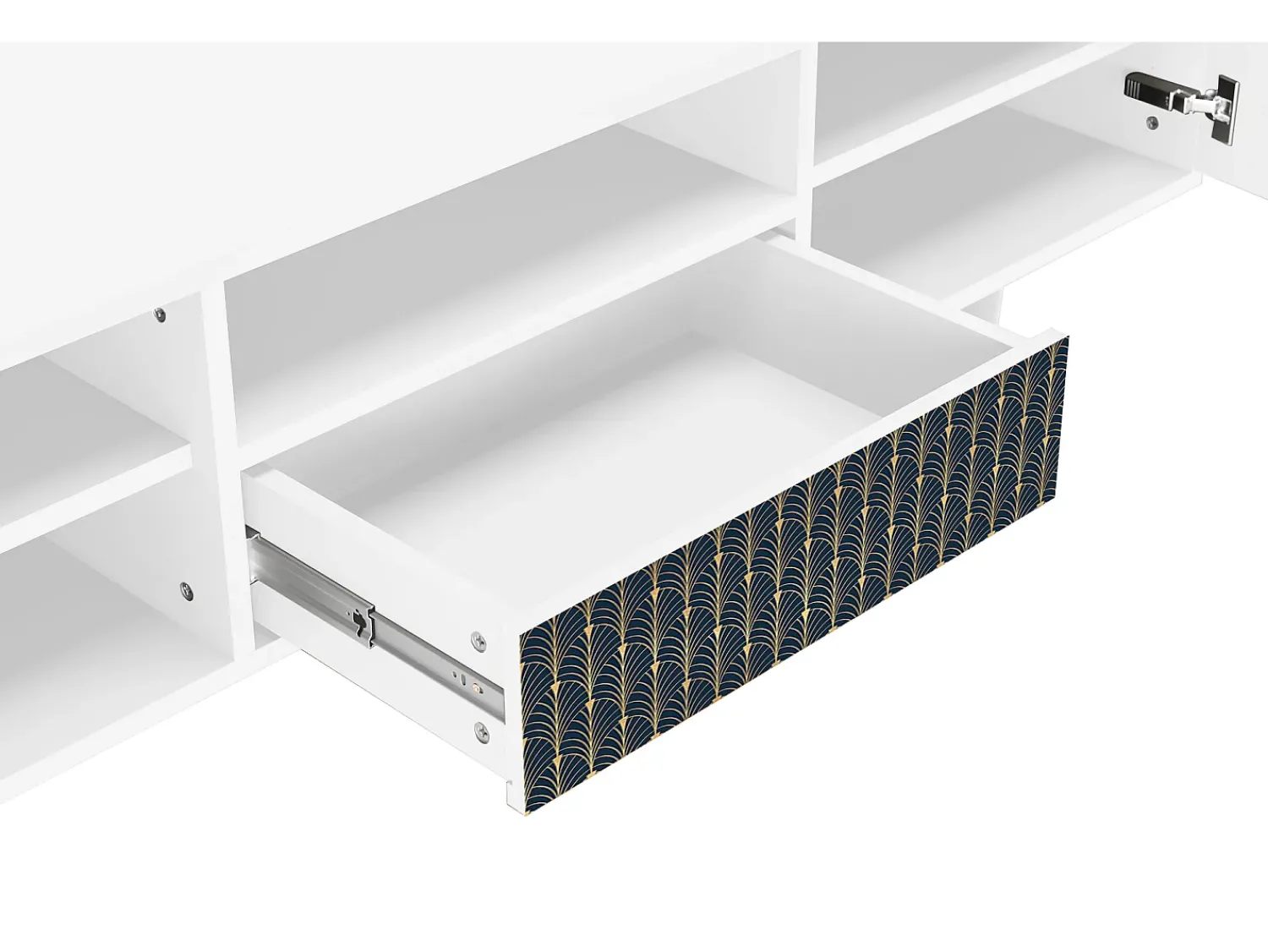 Mueble de TV - 170х59х41 cm - T6 - Flower of the Nile, Branco^ Móvel De Tv