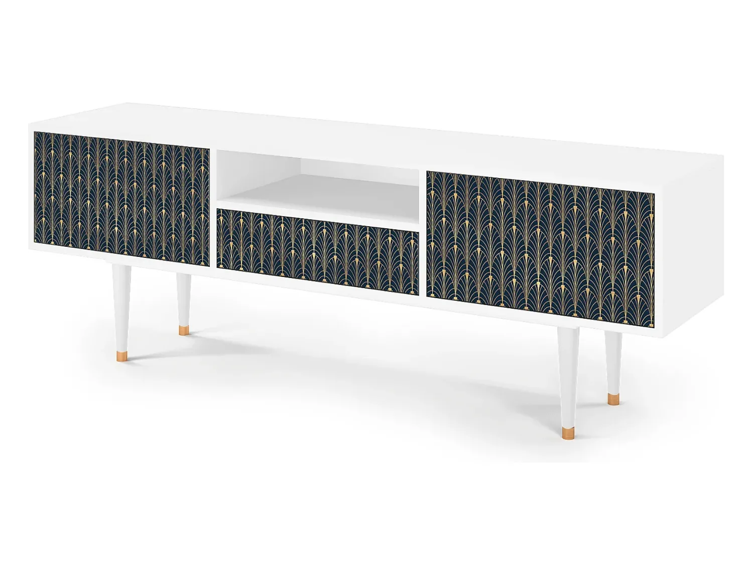 Mueble de TV - 170х59х41 cm - T6 - Flower of the Nile, Branco^ Móvel De Tv