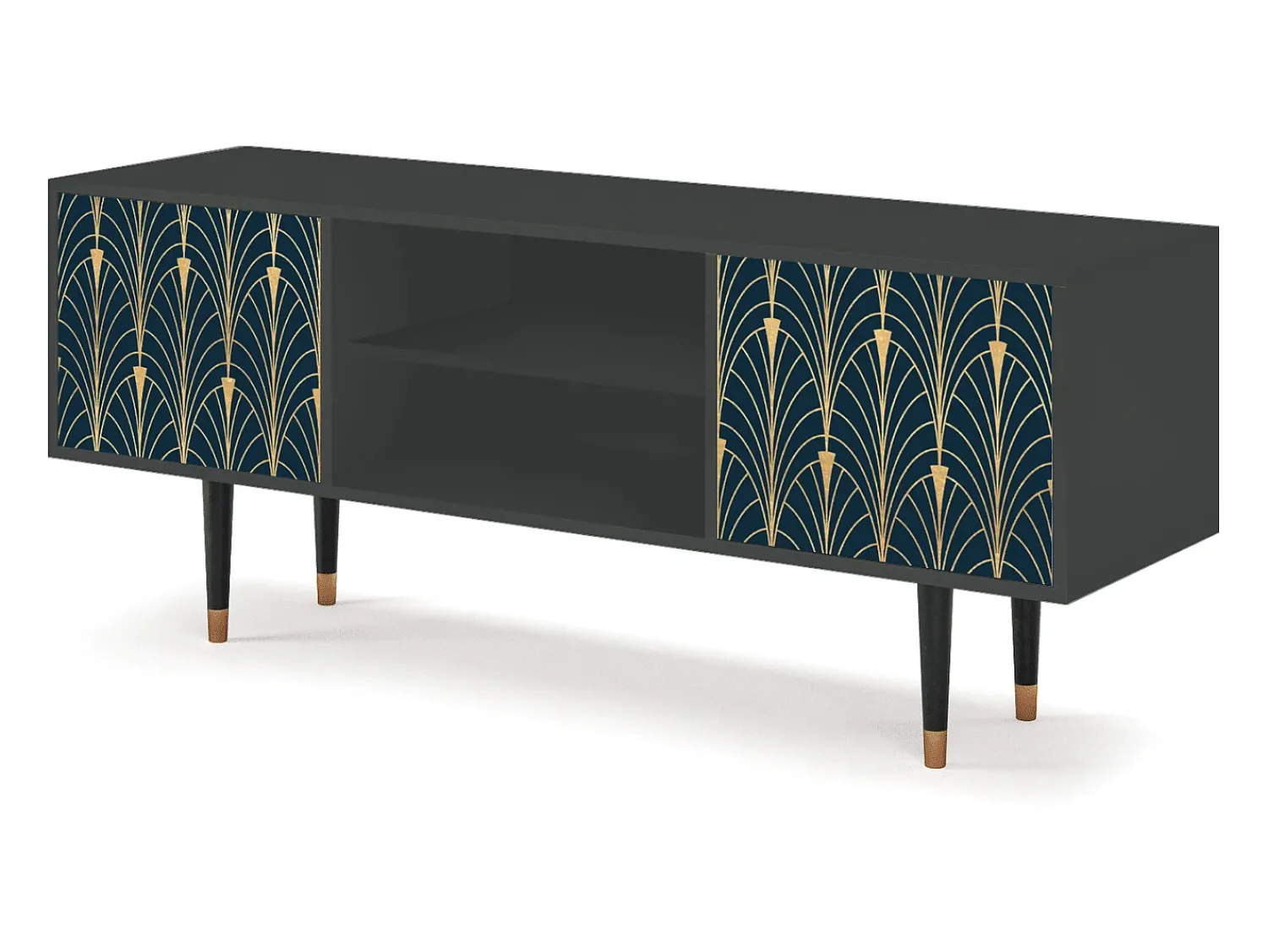 Mueble de TV - 170х69х48 cm - T2 - Flower of the Nile, Antracite^ Móvel De Tv