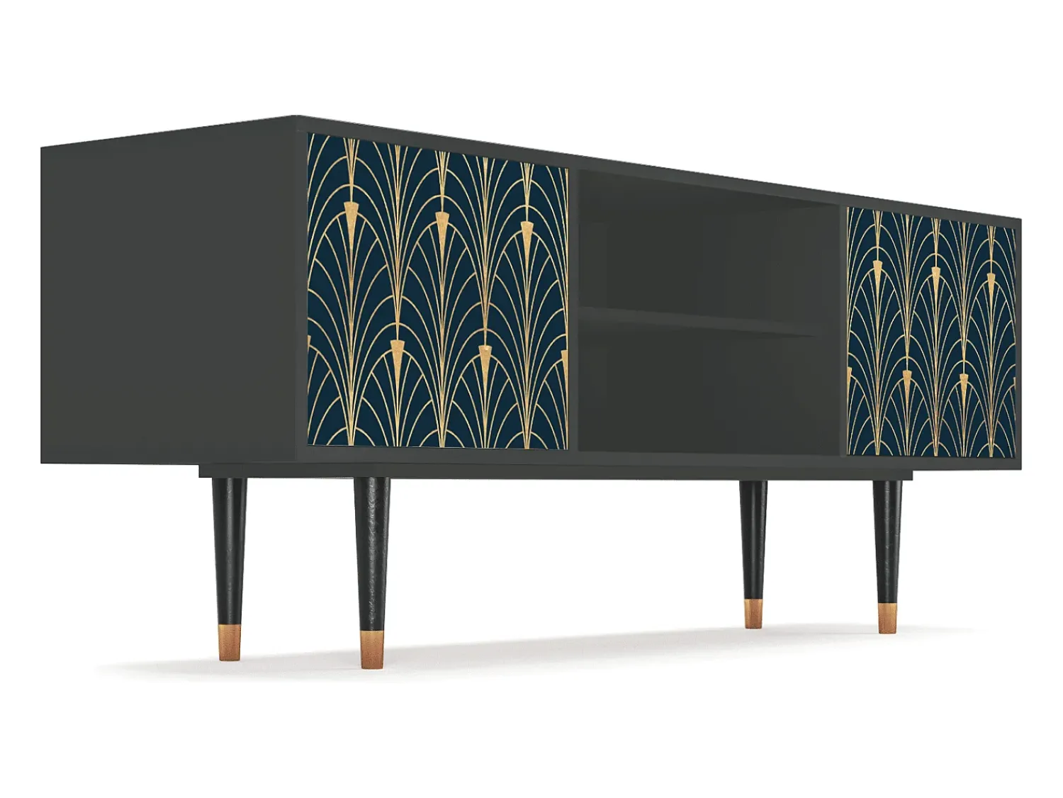 Mueble de TV - 170х69х48 cm - T2 - Flower of the Nile, Antracite^ Móvel De Tv
