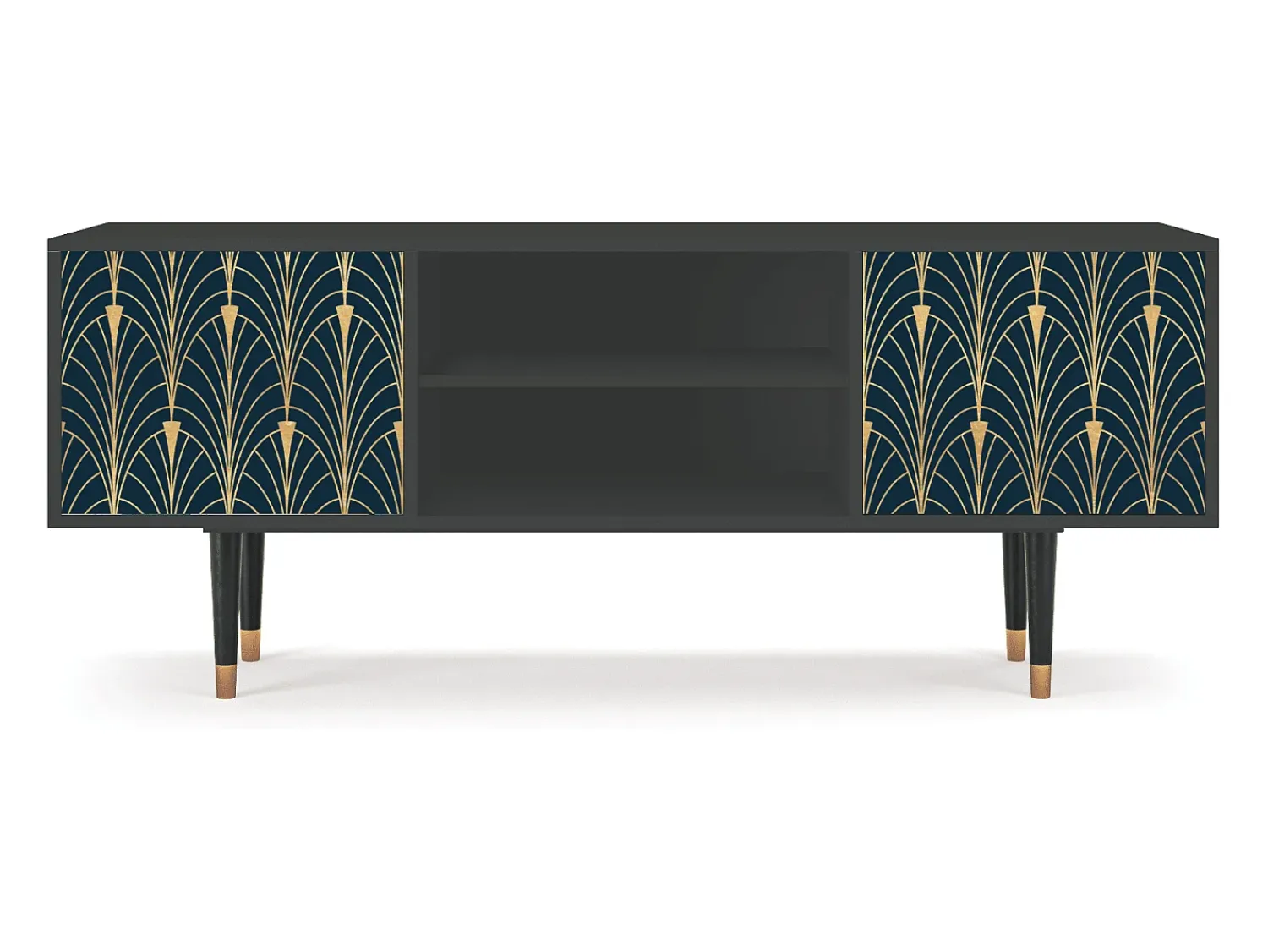 Mueble de TV - 170х69х48 cm - T2 - Flower of the Nile, Antracite^ Móvel De Tv