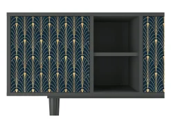 Móvel De Tv| Mueble de TV - 150х69х41 cm - T5 - Flower of the Nile, Antracite Cinza antracite