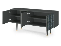 Móvel De Tv| Mueble de TV - 150х69х41 cm - T5 - Flower of the Nile, Antracite Cinza antracite