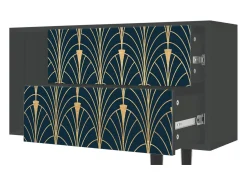 Móvel De Tv* Mueble de TV - 170х69х48 cm - T1 - Flower of the Nile, Antracite Cinza antracite
