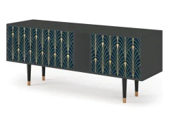 Móvel De Tv* Mueble de TV - 170х69х48 cm - T1 - Flower of the Nile, Antracite Cinza antracite