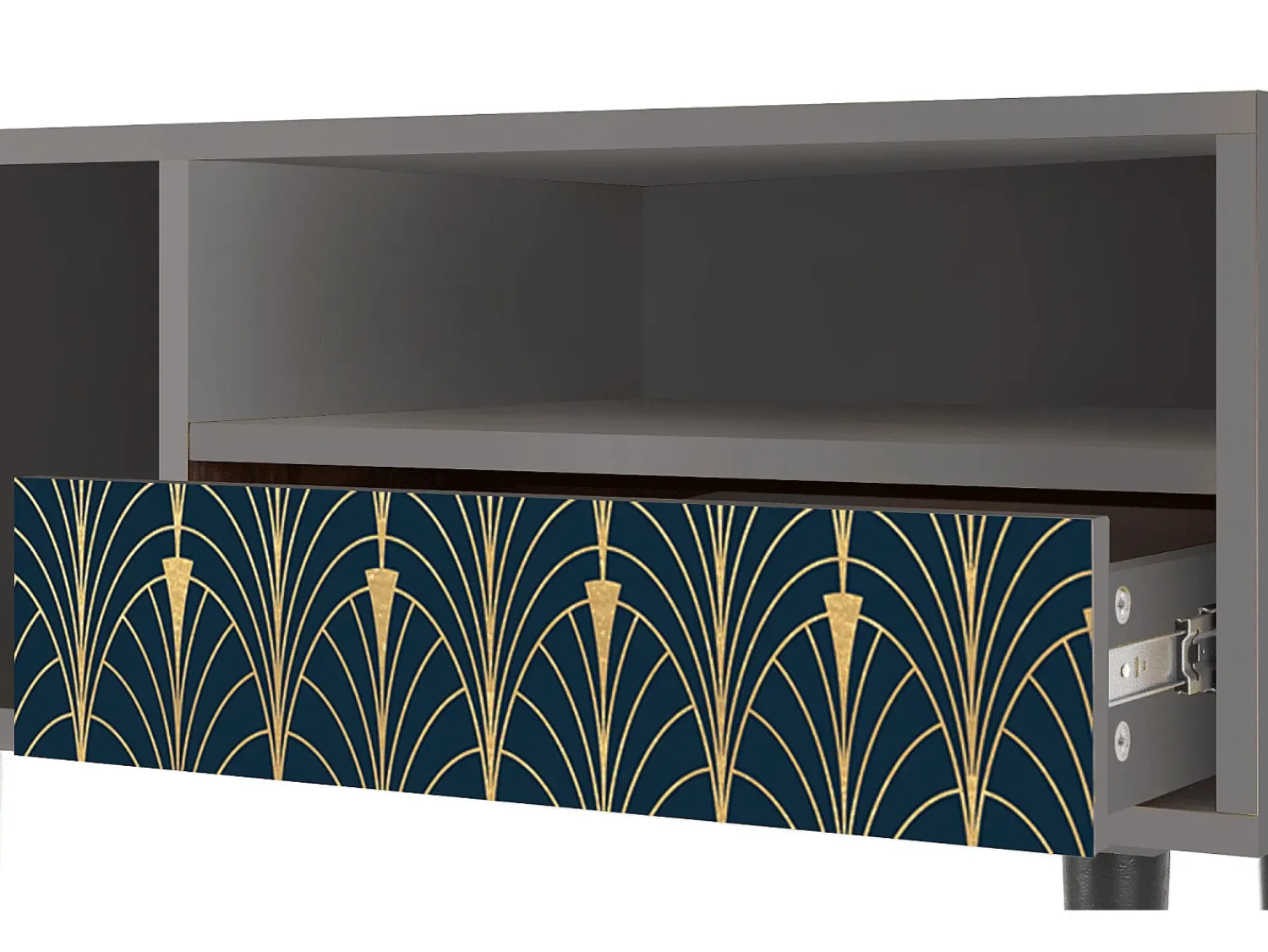 Mueble de TV - 115х59х48 cm - T3 - Flower of the Nile, Cinza^ Móvel De Tv
