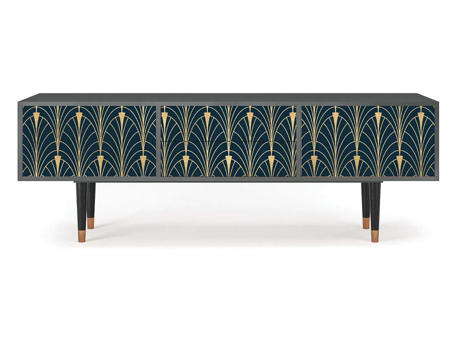 Clearance Mueble de TV - 170х59х48 cm - T4 - Flower of the Nile, Antracite Cinza antracite