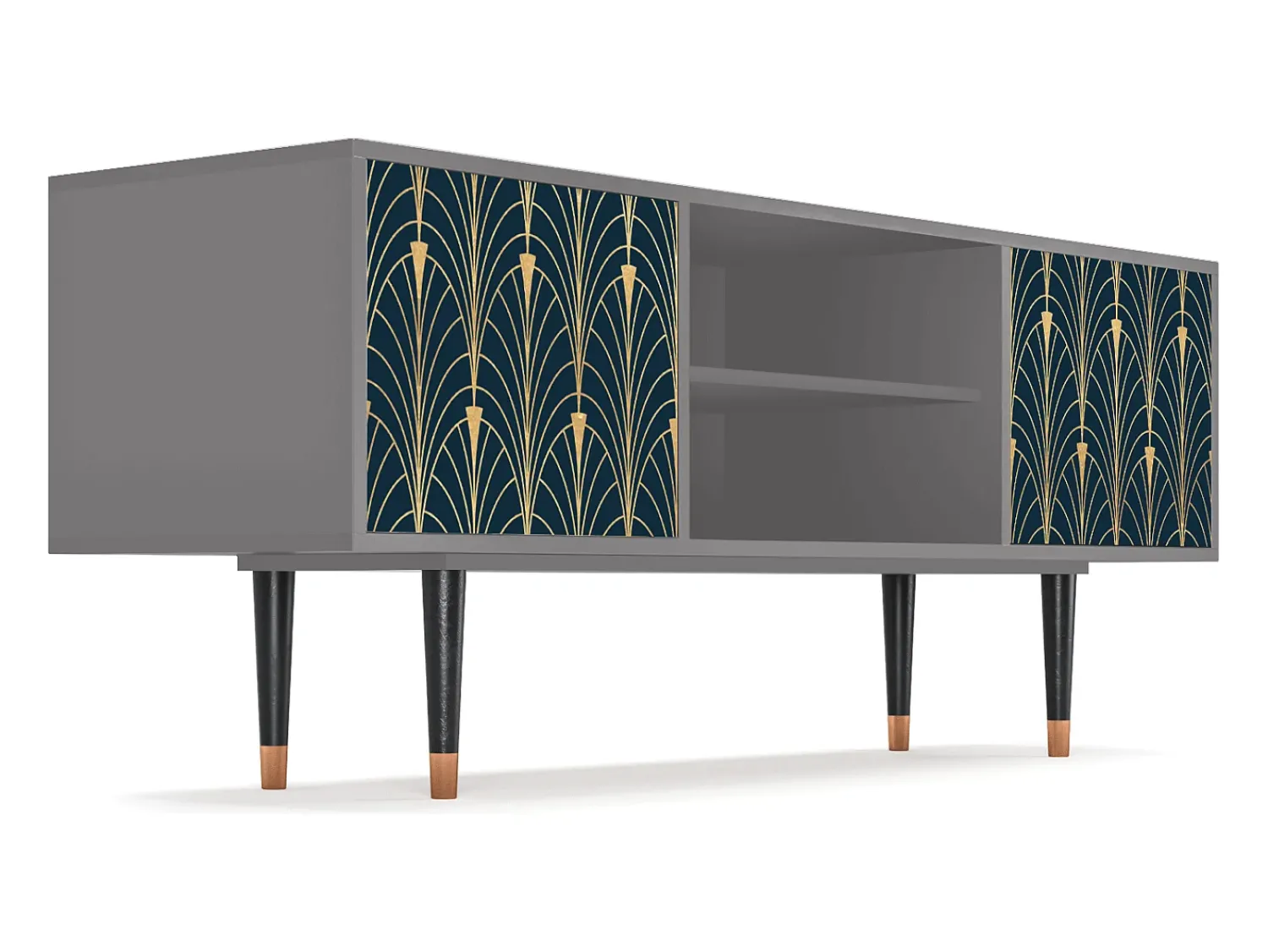 Mueble de TV - 170х69х48 cm - T2 - Flower of the Nile, Cinza^ Móvel De Tv