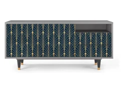 Mueble de TV - 125х56х41 cm - T7 - Flower of the Nile, Cinza^ Móvel De Tv