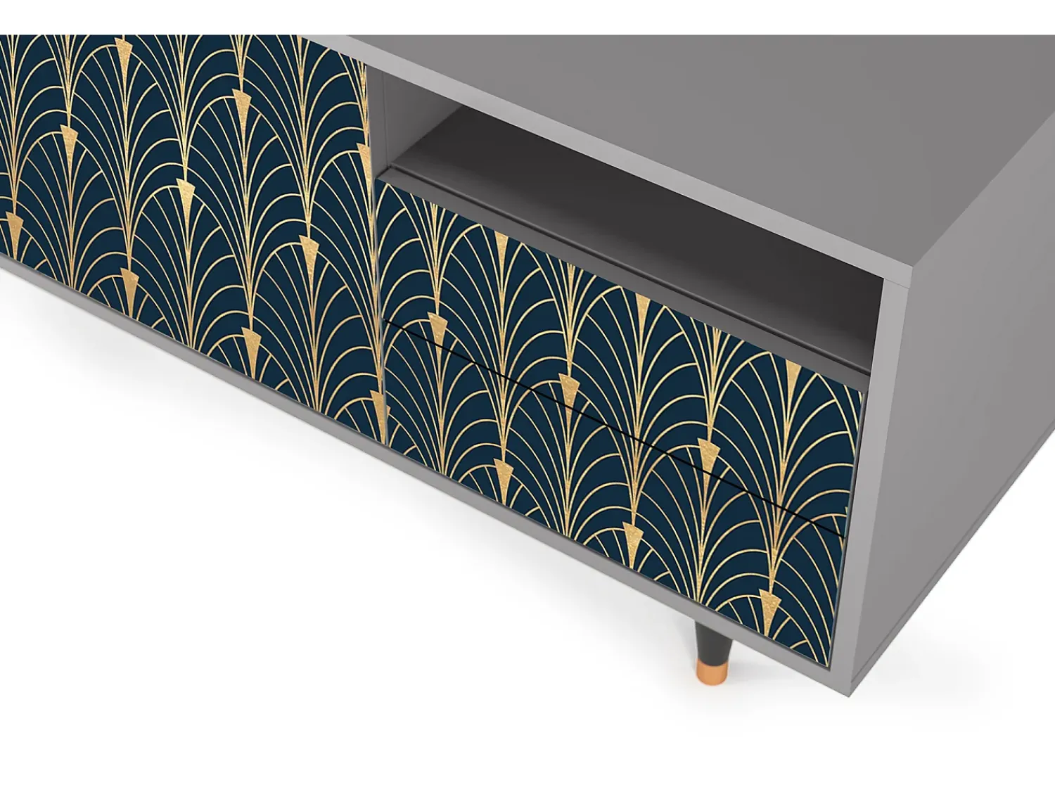 Mueble de TV - 125х56х41 cm - T7 - Flower of the Nile, Cinza^ Móvel De Tv