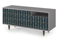 Mueble de TV - 125х56х41 cm - T7 - Flower of the Nile, Cinza^ Móvel De Tv