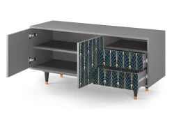 Mueble de TV - 125х56х41 cm - T7 - Flower of the Nile, Cinza^ Móvel De Tv