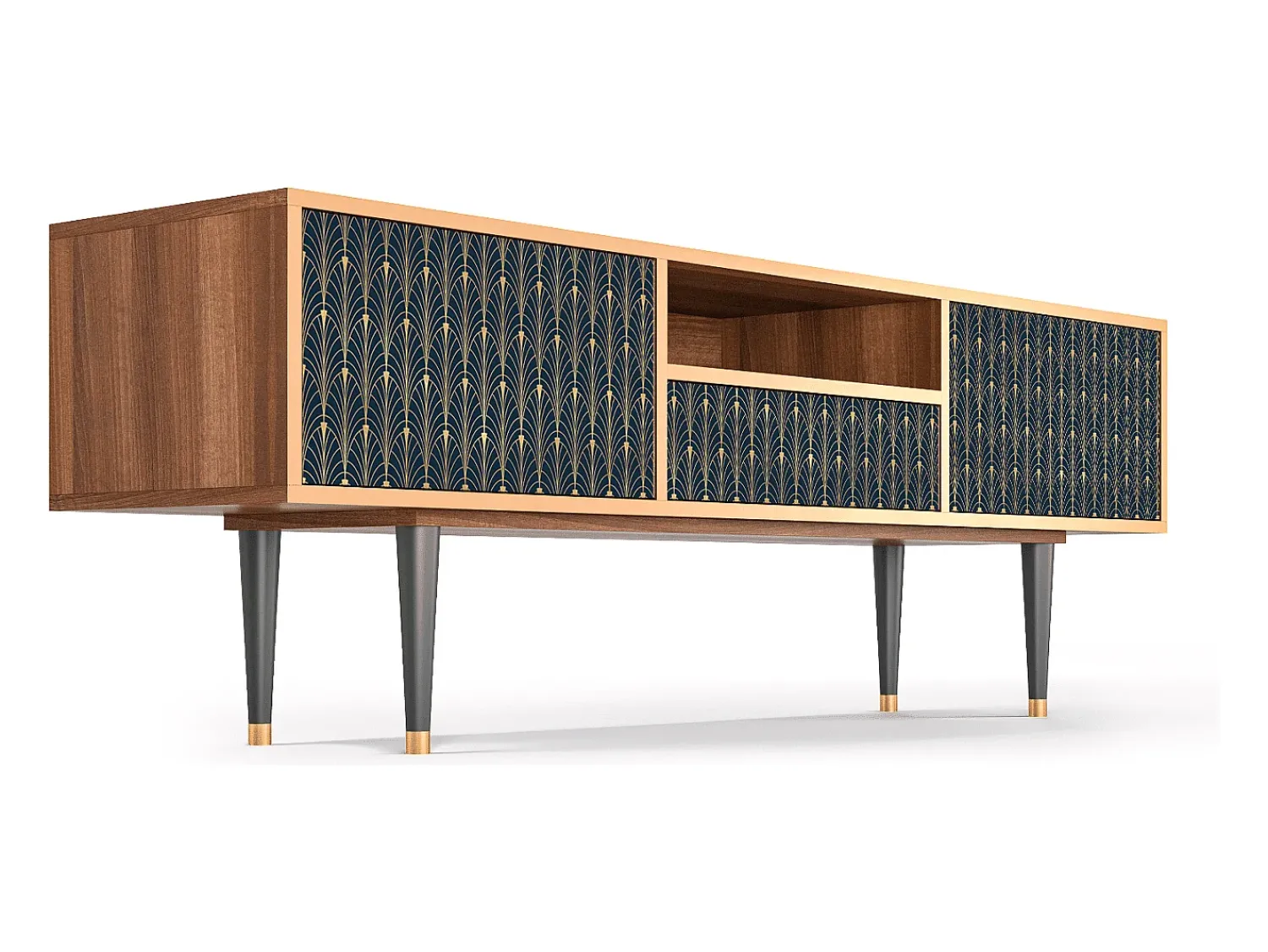 Hot Mueble de TV - 170х59х41 cm - T6 - Flower of the Nile, Nogueira Castanho