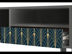 Mueble de TV - 115х59х48 cm - T3 - Flower of the Nile, Antracite^ Móvel De Tv