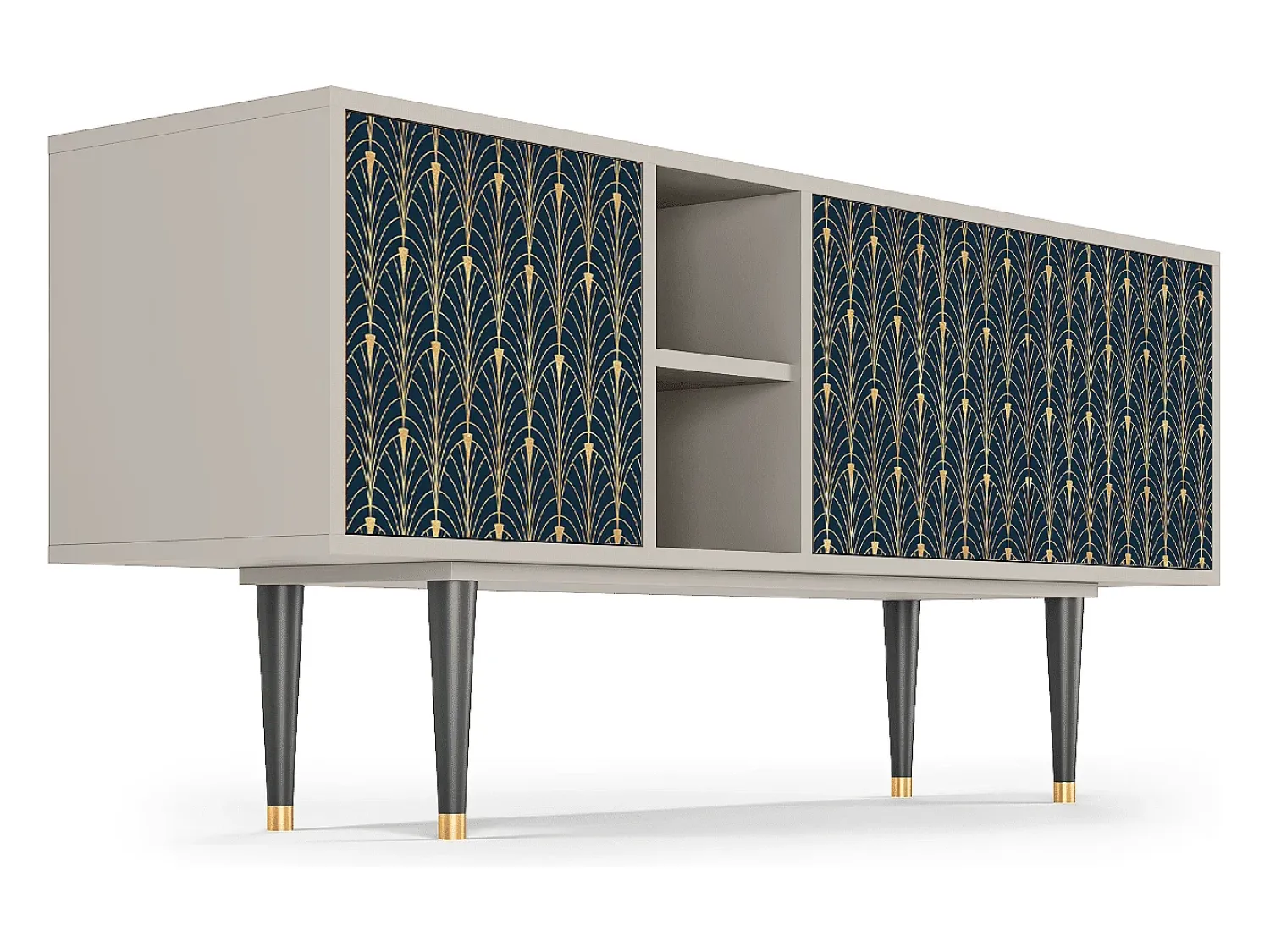 Móvel De Tv* Mueble de TV - 150х69х41 cm - T5 - Flower of the Nile, Areia Bege