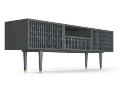 Móvel De Tv* Mueble de TV - 170х59х41 cm - T6 - Flower of the Nile, Antracite Cinza antracite
