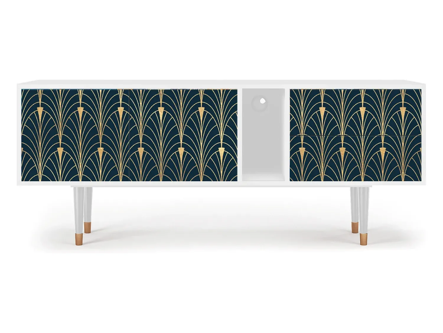 Discount Mueble de TV - 170х69х48 cm - T1 - Flower of the Nile, Branco Bege