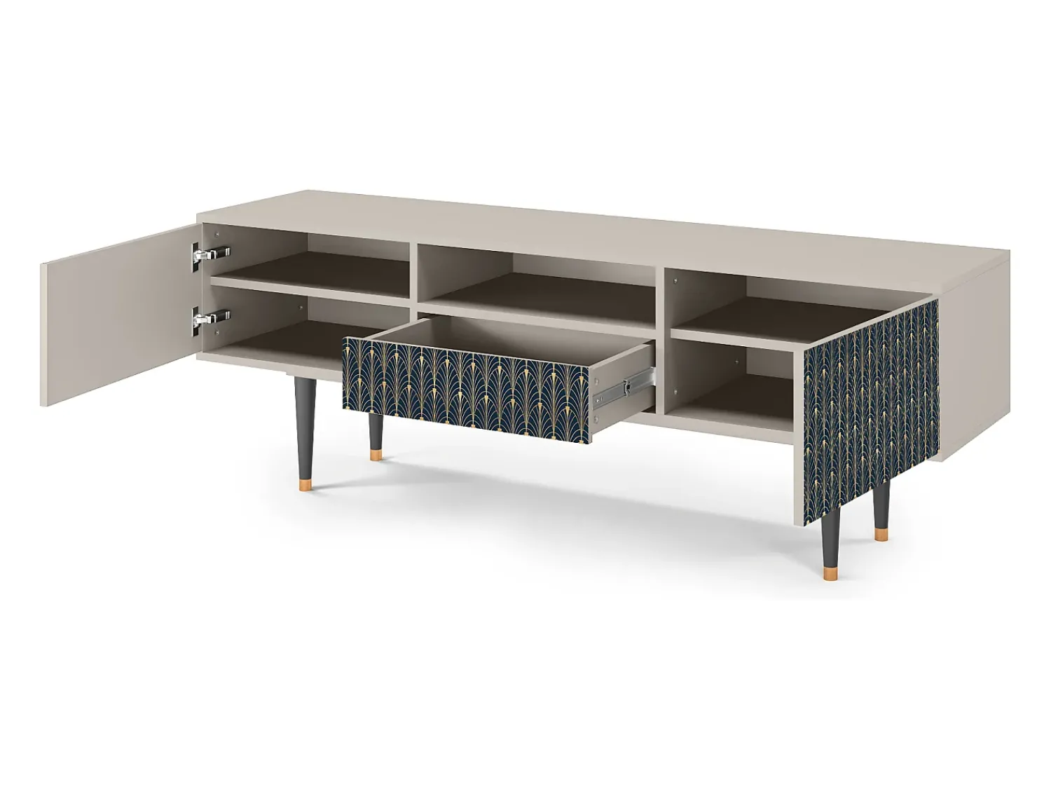 Discount Mueble de TV - 170х59х41 cm - T6 - Flower of the Nile, Areia Bege