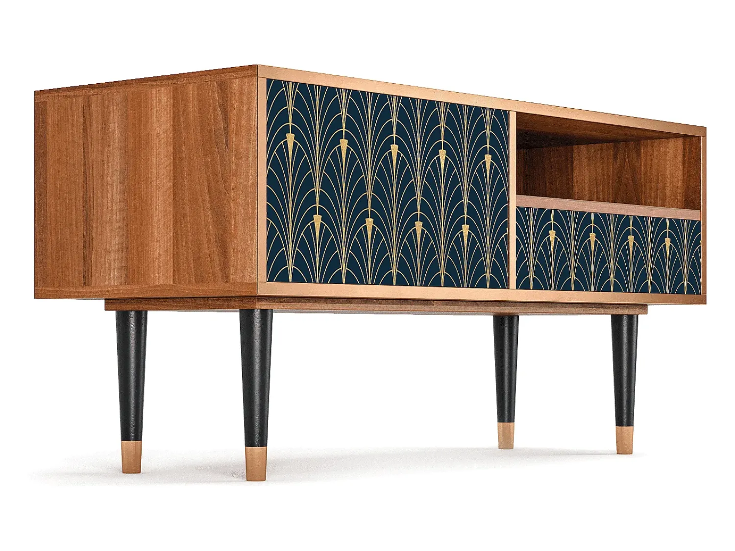 Mueble de TV - 115х59х48 cm - T3 - Flower of the Nile, Nogueira^ Móvel De Tv