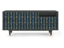 Mueble de TV - 125х56х41 cm - T7 - Flower of the Nile, Antracite^ Móvel De Tv