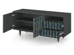 Mueble de TV - 125х56х41 cm - T7 - Flower of the Nile, Antracite^ Móvel De Tv