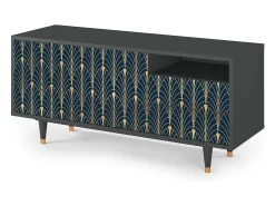 Mueble de TV - 125х56х41 cm - T7 - Flower of the Nile, Antracite^ Móvel De Tv