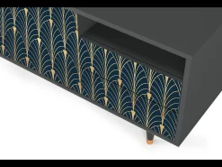 Mueble de TV - 125х56х41 cm - T7 - Flower of the Nile, Antracite^ Móvel De Tv