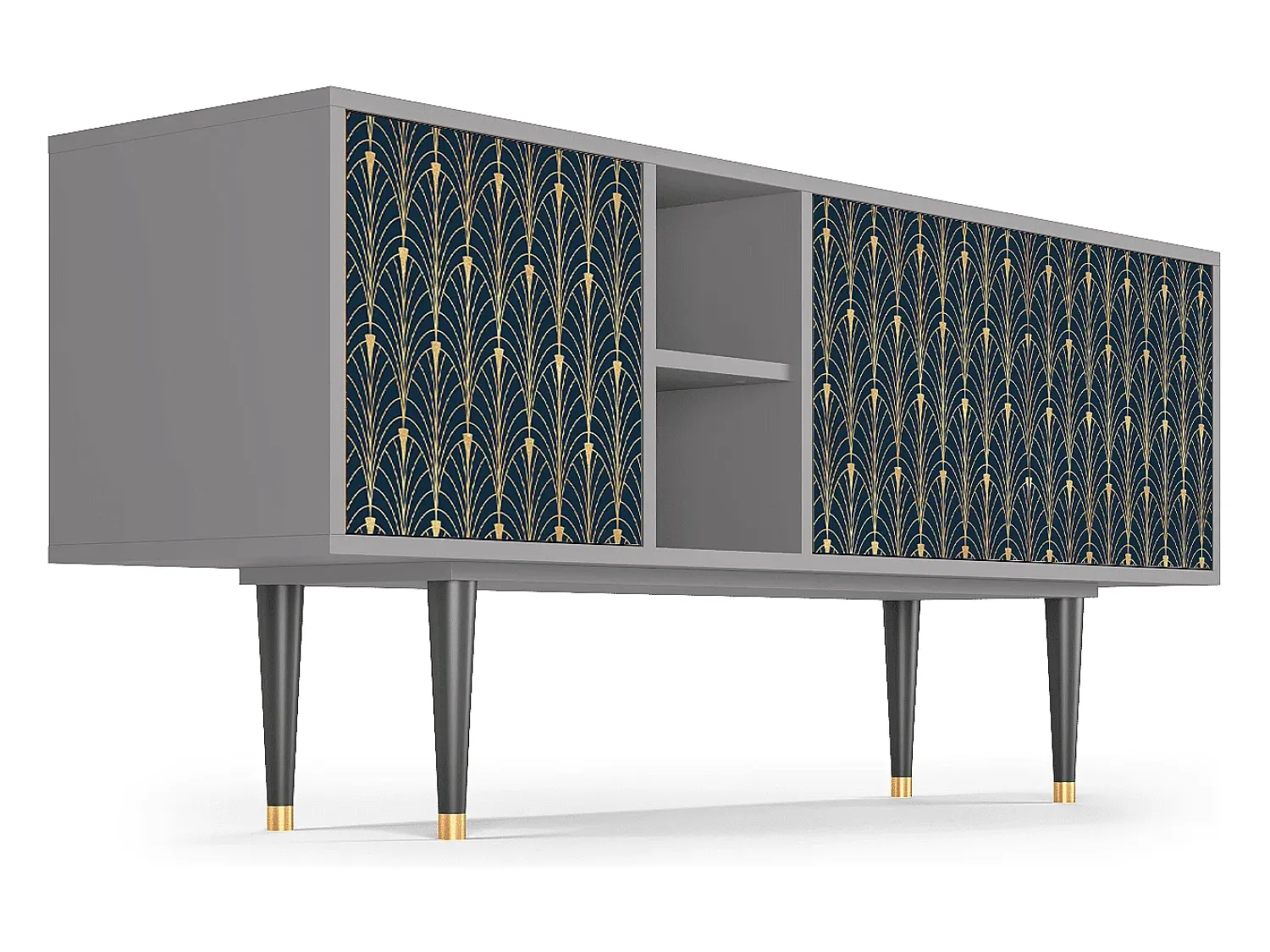 Mueble de TV - 150х69х41 cm - T5 - Flower of the Nile, Cinza^ Móvel De Tv