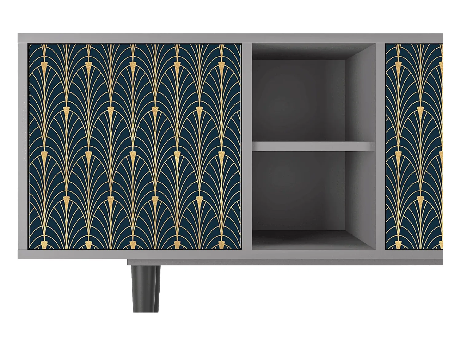 Mueble de TV - 150х69х41 cm - T5 - Flower of the Nile, Cinza^ Móvel De Tv