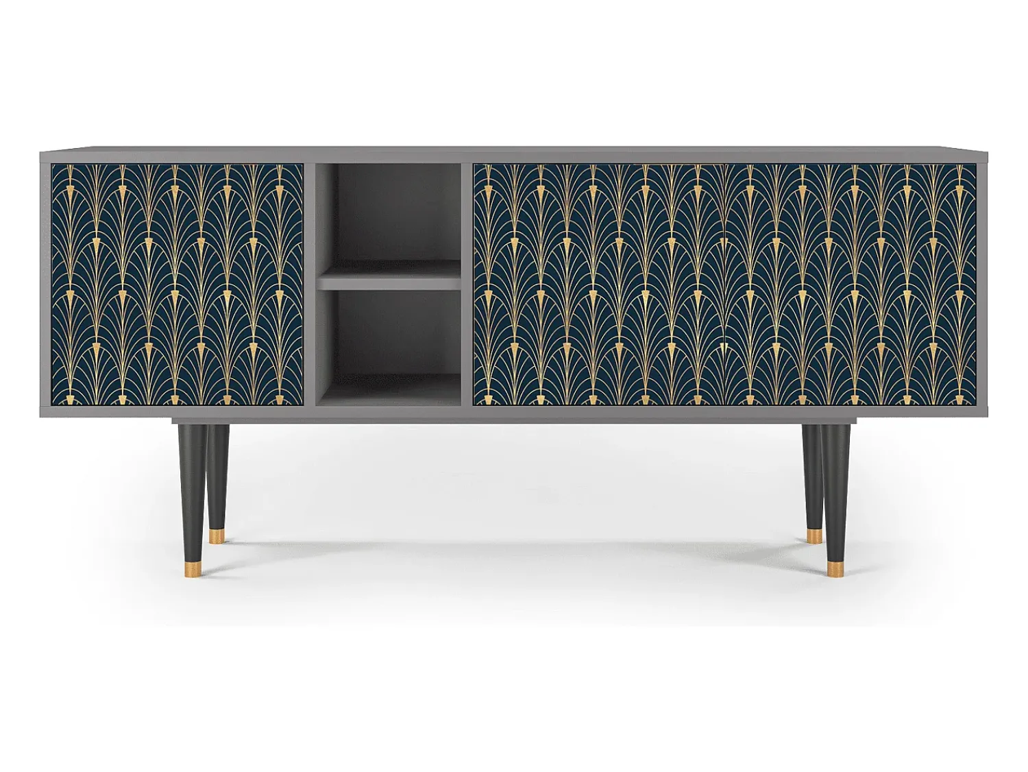 Mueble de TV - 150х69х41 cm - T5 - Flower of the Nile, Cinza^ Móvel De Tv
