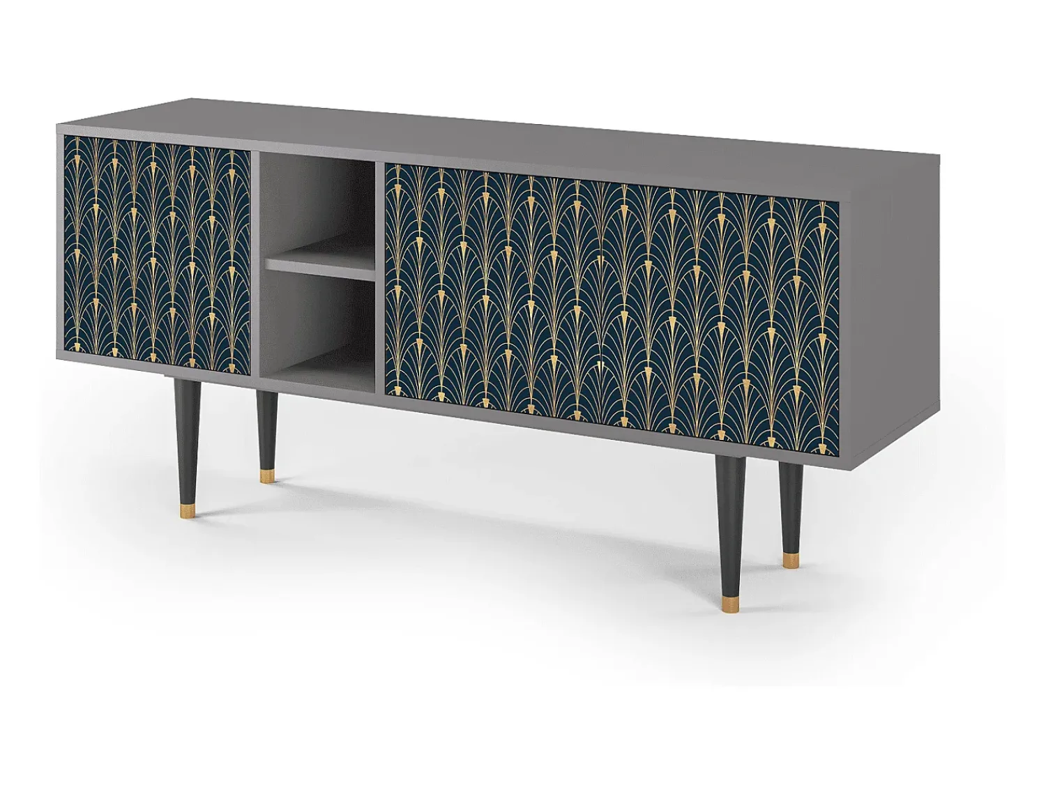 Mueble de TV - 150х69х41 cm - T5 - Flower of the Nile, Cinza^ Móvel De Tv