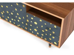 Móvel De Tv| Mueble de TV - 125х56х41 cm - T7 - Foggy Lights, Nogueira Castanho