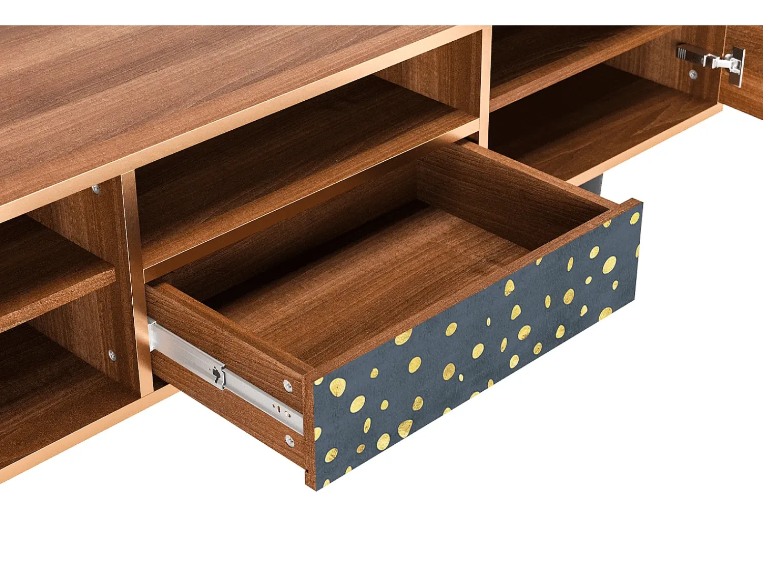 Mueble de TV - 170х59х41 cm - T6 - Foggy Lights, Nogueira^ Móvel De Tv