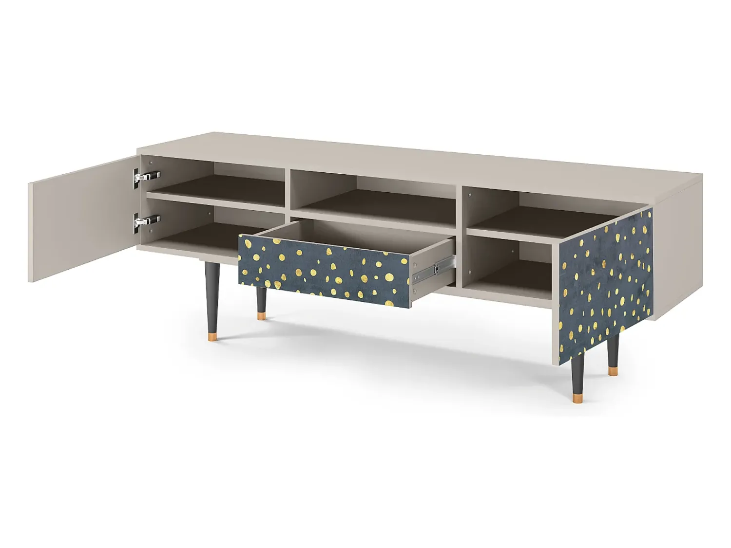 Móvel De Tv* Mueble de TV - 170х59х41 cm - T6 - Foggy Lights, Areia Bege