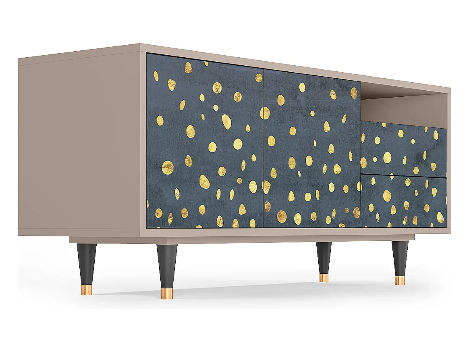 Móvel De Tv| Mueble de TV - 125х56х41 cm - T7 - Foggy Lights, Latte Bege