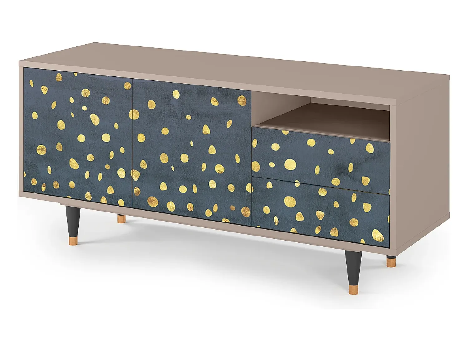 Móvel De Tv| Mueble de TV - 125х56х41 cm - T7 - Foggy Lights, Latte Bege