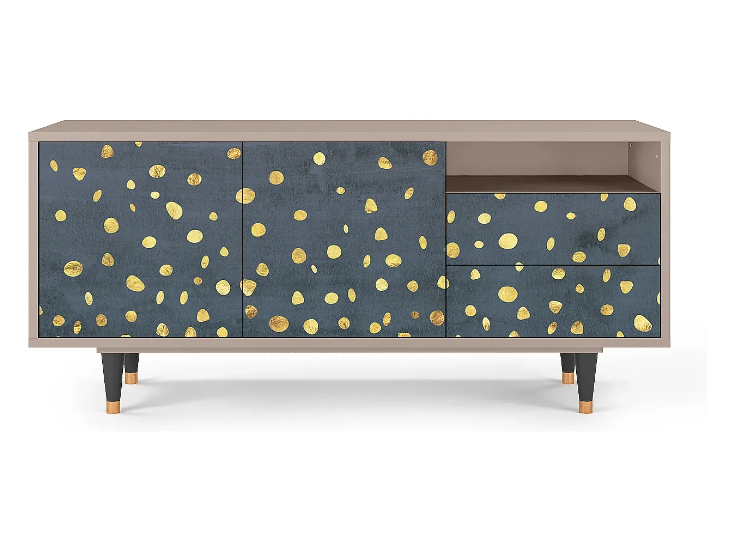 Móvel De Tv| Mueble de TV - 125х56х41 cm - T7 - Foggy Lights, Latte Bege