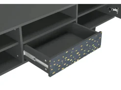 Móvel De Tv| Mueble de TV - 170х59х41 cm - T6 - Foggy Lights, Antracite Cinza antracite